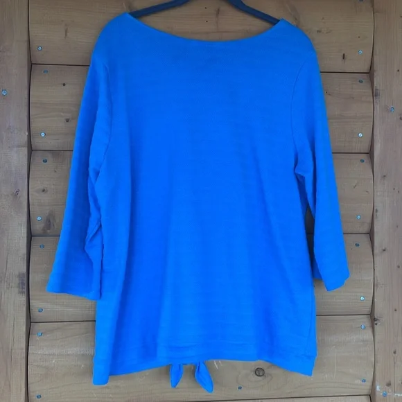 Croft & Barrow plus size XXL textured top with tie bottom. Gently used condition - Picture 9 of 10